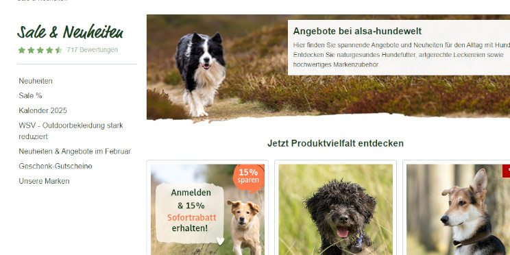 Alsa Hundewelt – Rabatte und Aktionen