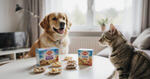 tierisch-sparen.de – Haustier mit Futter-Abo-Box auf dem Tisch