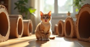 Katzenspielzeug aus Kartons basteln auf tierisch-sparen.de – kreative DIY-Ideen für Katzenliebhaber