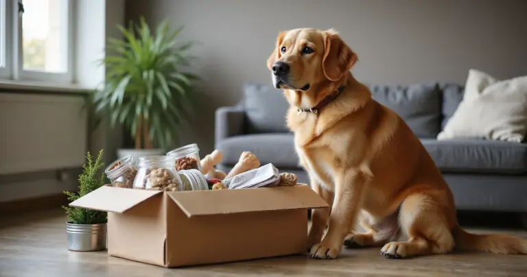 Golden Retriever mit recycelten Haustierartikeln – Tipps und Ideen auf tierisch-sparen.de